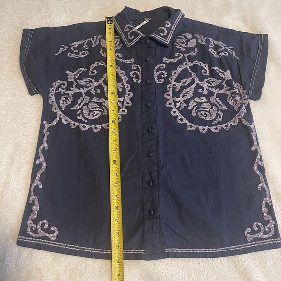 Free People Set Summer Love  Purple Blue Embroidered Cotton Size XS NWOT - Picture 4 of 14